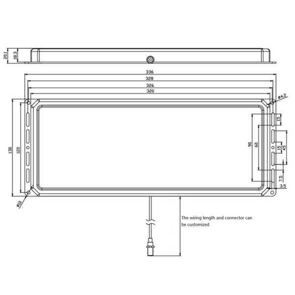 High-Precision Narrow Beam Antenna Layout Illustration of a narrow beam antenna with mounting and connector details