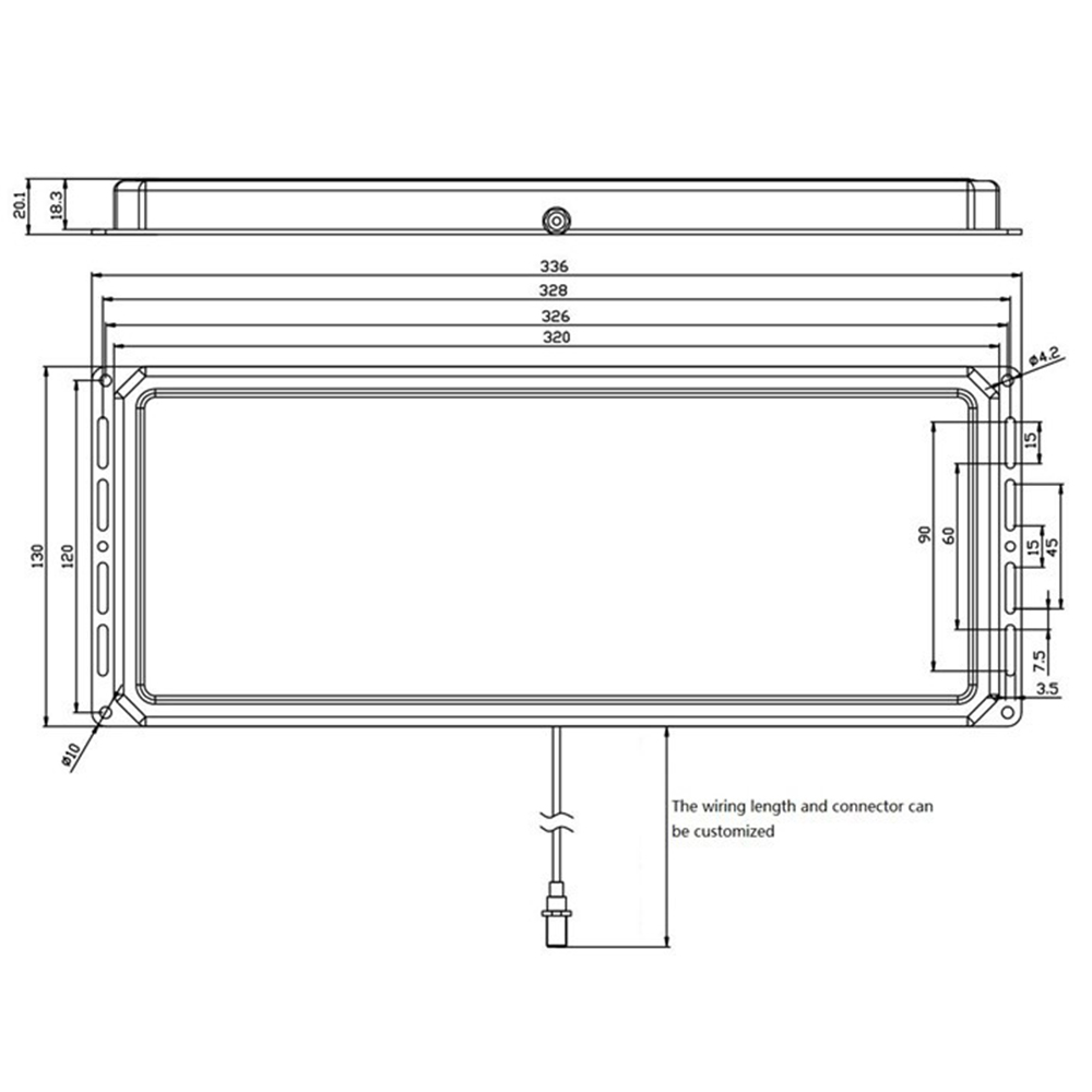 High-Precision Narrow Beam Antenna Layout Illustration of a narrow beam antenna with mounting and connector details