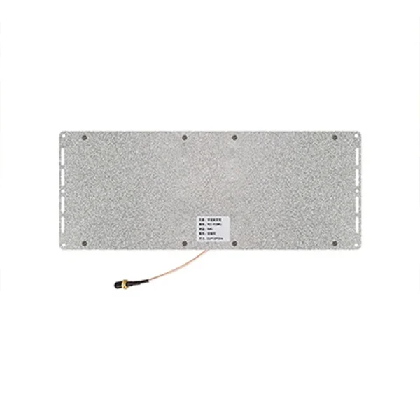 Slim RFID Antenna with Circular Polarization RFID antenna side profile showing outlet cable and mounting points