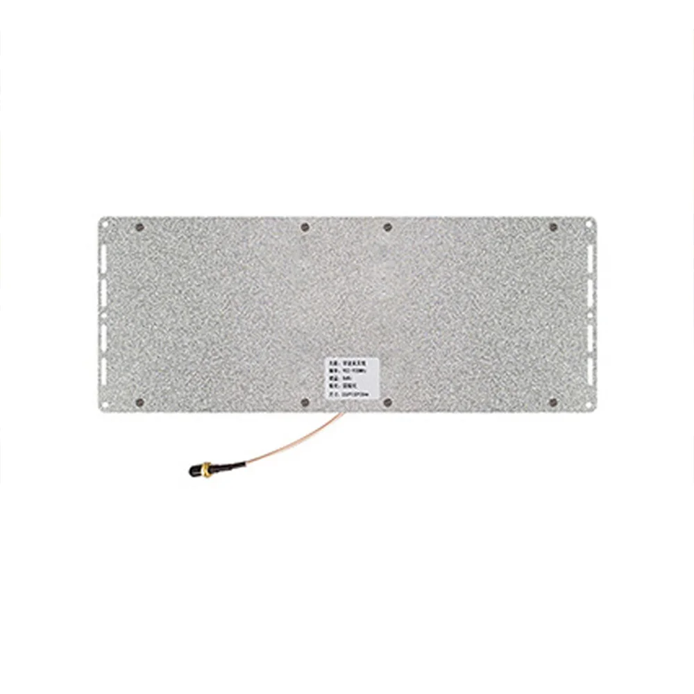 Slim RFID Antenna with Circular Polarization RFID antenna side profile showing outlet cable and mounting points