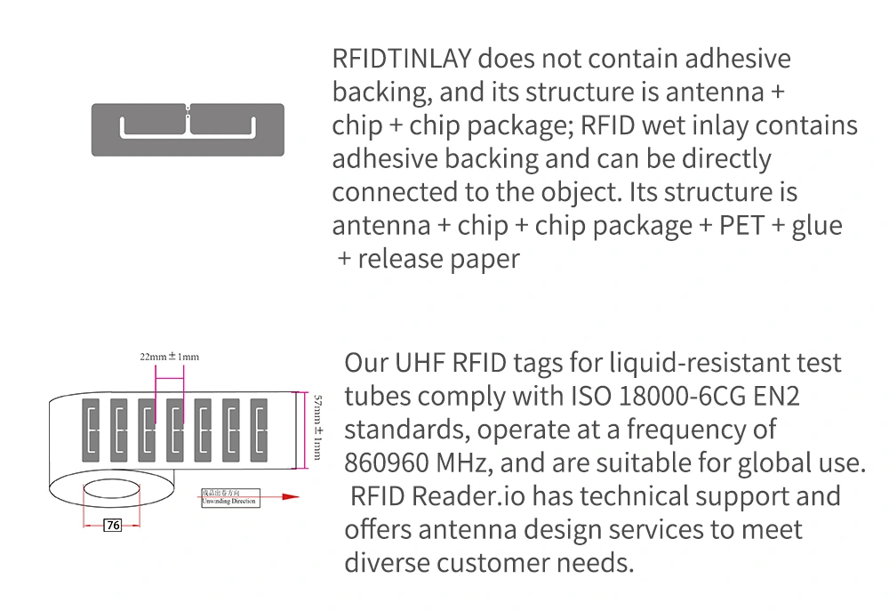 RFID Anti-Liquid Test Tube Labels 2 UHF RFID anti-liquid labels for test tubes